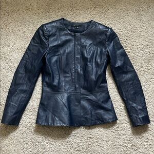 Theory Midnight Blue Leather Jacket